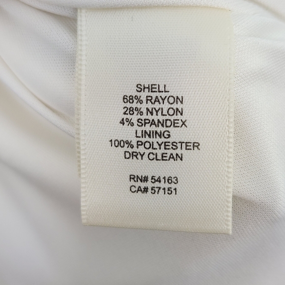 Eliza J White 3/4 Bell Sleeve Black Trim Tiered Fit & Flare Dress Women’s Size 4 - Picture 5 of 7